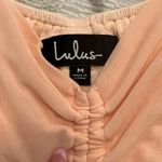 Lulus Adrenaline Ruche Blush Pink Mesh Drawstring Ruched Crop Top Photo 4