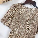 Moon River  Smocked Puff Sleeve Midi Dress Photo 7