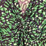 Vintage‎ Babydoll Top Size M Y2k Peasant Abstract Boho Artsy Stretch Twist Tie Green Size M Photo 3