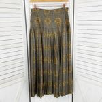 Calliope Vintage Jewel Damask Print Pleated Maxi Skirt Taupe 10 Tan Photo 8