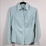 Banana Republic Seafoam Green Work Office Fitted Longsleeve Shirt Women Small Photo 0