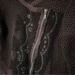 Free People  Women’s Sz M Femme Fatale Brown Moto Knit Full Zip Cardigan Jacket Photo 7