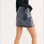 Free People NEW W TAGS-  blue lagoon patent faux leather mini skirt Photo 1