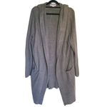 Barefoot Dreams CozyChic Lite Hooded Long Resort Cardigan Taupe Large Lounge Photo 1