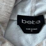 Bebe  cropped hooded logo long sleeve sweatshirt pullover white cream medium Photo 6