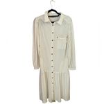 Free People Beach Size xs Old Bay Maxi Shirt Dress Textured Cotton Beige White Photo 1