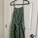 BLANK NYC Jumpsuit Women large Linen Green Snake Skin Photo 11