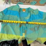 Ruby Road Blue Green Stripe Open Front Cardigan Slight Crop Womens Petite Large Size undefined Photo 3