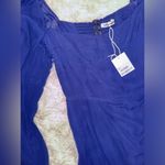 Reformation NWT  Navy Blue Theo Wrap Sweetheart Long Puff Sleeve Midi Dress sz 2 Photo 2