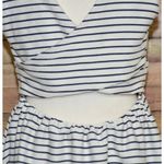 Lauren Conrad Sun Dress Navy Nautical Cross Back Size L Fit & Flare Preppy Lined White Size L Photo 7