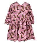Megan Crosby Lila Cowboy boots mini Dress pink combo back tie size medium Photo 1