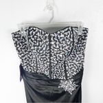 Grace Karin  Black Beaded Strapless Back Lace Corset Split Mermaid Hem Dress 16 Photo 9
