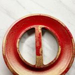 Vintage Plastic Metallic Scarf Slide Shirt Tie Bar Belt Buckle Gold Photo 6