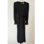 Calvin Klein Black Blouson Sleeve Belted Ankle Length Crewneck Jumpsuit Office 4 Photo 1