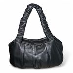 Furla Black Leather Shoulder Bag with Ruched Handle Photo 0