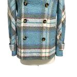 Sundance Wool Blend Plaid Double Breast Coat Twee Boho Blue size XS Petite Photo 3