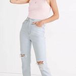 Madewell - The Momjean in Harman Wash: Raw-Hem Edition Light Wash Denim Photo 0