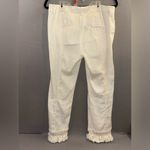 Marella white linen pants fringe bottom size 10 women’s Photo 2