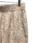 Nicole Miller 100% Linen Large Pants Zebra Print Wide Leg Elastic Waist Beachy Photo 3