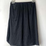 Vanity Fair Vintage 80s  Black Lace Trim Side Slit Slip Skirt S Photo 0
