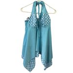 Hula Honey Blue Polka Dot Halter Tie Layered Tankini Top Womens Plus Size 3X Photo 7
