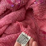 Oleg Cassini Vintage Hot Pink Sequin Disco Hand Beaded 100% Silk Blouse Small Photo 11
