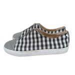 Lafayette 148 Bade Women's Sneakers Gingham Zip Up Slip On Size 10 Casual Black Photo 1