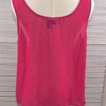 Fun & Flirt  Sheer Tank Top w Geometric Stitched Design Hot Pink-XL Photo 1
