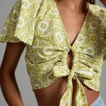 Pilcro  by Anthropologie Short Sleeve Ruched Tie-Front Blouse Women’s XS Photo 0