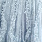 Ivy City Co Lilac/Gray Floral Beaded Ruffled Swiss Dot Maxi Tulle Dress. Purple Size 1X Photo 11