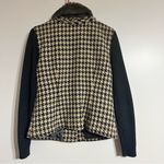 CAbi  Houndstooth Full‎ Zip Sweater Jacket with Faux Fur Collar Women's Size 6 Photo 1