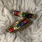 Multi‎ Gemstone Dangle Huggies Earring 925 Sterling Silver Lab Created Jewelry Photo 0