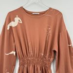 ZARA Matisse dress M balloon sleeve impressionist all over print women brown Photo 1