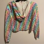 PRVLG Threads of Privilege Neon Rainbow Leopard 100% Cashmere Hoodie Photo 1