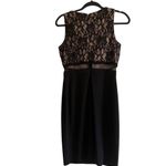Morgan & Co NWT  Black Lacewith Sparkle Top, Mesh Middle,Fitted Semi-Formal Dress size 7/8 Photo 1