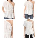 Helmut Lang One Shoulder Cotton Gauze Top White Large, New Photo 2