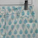 Talbots Perfect Skimmer stretch aqua blue paisley print cropped casual pants 6 Photo 3