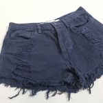 MELVILLE 100% Cotton Buttonfly High Rise Denim Shorts Blue Size 28 Photo 1