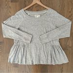 Current/Elliot The Girlie Sweat Top Peplum T-Shirt Peppered Heather Gray 0 / XS Photo 4