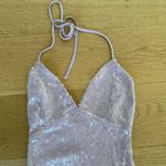 Windsor  - Sequin Halter Tie Neck Mini Dress in Lilac/Pink Photo 1