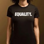 Nike Tee Black Equality Tee Shirt w/ White Block Letters EQUALITY Sz S EUC Photo 1