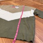 Andree by Unit Colorblock Chevron Cable Knit Ribbed Long Sleeve Crewneck Sweater 3X New Plus Photo 3