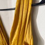 Lulu's Mustard Yellow Satin Tiered tie back midi Dress size medium Photo 7