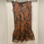 Double Zero ZERO ZERO Y2K Black & Rust Tie Dye Midi Skirt With Ruffle Hemline - S Photo 5