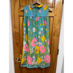 Vintage 1960's Coffee Break by Miss Elaine Vibrant Colorful Shift Pinup Dress Size M Photo 2