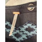 Free People Eden Sheer Black Blue Embroidered Flowy Long Sleeve Blouse Small Photo 3