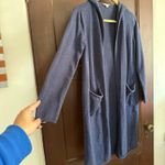 Eileen Fisher | Navy Blue Peruvian Organic Cotton Open Cardigan Blue Women's XXS Photo 3