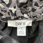 Bar III Leopard Print Sz SM Black White Gray Blouse Lined Bodice Sheer Sleeve Photo 4