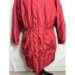 Columbia Womens Red Long Insulated Heavy Coat Hooded Parka Full Zip Sz M Photo 3