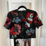 Natori Josie  Embroidered Blouse Size 0 Color Black Red Photo 6